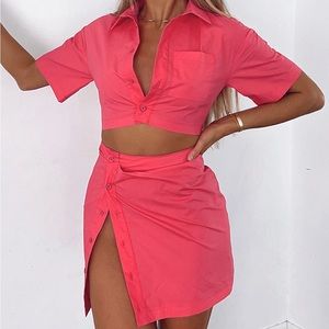 White Fox Love Triangle Mini Dress Hot Pink brand new